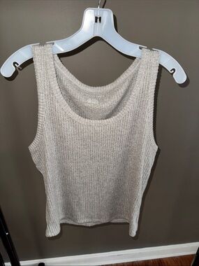 American Eagle Outfitters Ribbed Tank Top - Light Beige